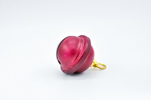 Salty Fish Handmade Tintage Vegetable Tanned Leather Bell, Keychain, Pet Pedant (bright red)