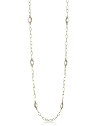 Katie Decker "Signature" 18k White Topaz 30" Toggle Chain