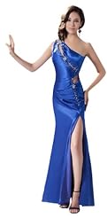 Sheath One Shoulder Beaded Silk  Dress