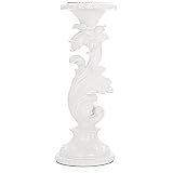 Baroque Pillar Candle Holder in Resin - Tall
