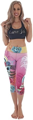 Women's Fitness & Yoga Leggings - Active Tights "Mex Skull" - by Luna Jai