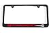 High-End Motorsports Chevrolet C7 Corvette Stingray Satin Black License Plate Frame - Red & Silver Engraving
