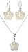 Sterling Silver Mother-of-Pearl Flower-Shaped Drop title=
