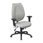 Dual Function Sculptured Task Chair with Adjustable Soft Padded Arms Fabric: Festival- Light Grey