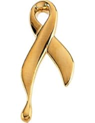 10K Yellow Gold 19.50X08.50 mm Lapel Pin Ribbon Of Tears