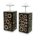 Bamboo candleholders, 'Hypnotic Lights' (pair)
