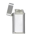 Flip Top Brush Chrome Lighter with Wooden Gift Box