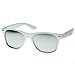 zeroUV - Hipster Fashion Flash Color Mirror Lens Horn Rimmed Style Sunglasses (White Series | Mirror)