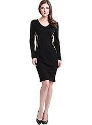 Sexy Long Sleeves Knee Length Applique Cotton/Polyester/Spandex Bodycon Dress/Party Dress 