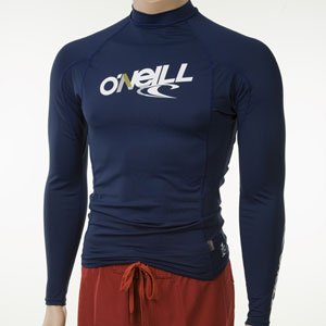 O'Neill men's long sleeve rashguard: Lycra shirt with 50+ UV protection