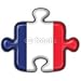 Wallmonkeys Peel and Stick Wall Decals - Bottone Puzzle Francese - France Button Flag - 24