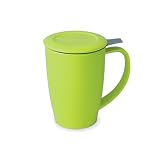 Curve Tall Tea Mug W /Infuser & Lid 15 Oz. LIME