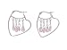 Sterling Silver Heart Shape Earrings with Pink Jewels