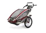 Chariot Ultra Deluxe CX 2 CTS Adventure Carrier Chassis only - Burgundy Grey Silver