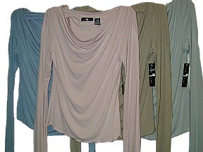 Missy Ladies Sizes S/M/L/XL Long Sleeves Stretched Pullover Tops. (Prepack=48 PCS Assorted Sizes/Colors, Each $8.00)