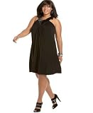 Baby Phat Plus Size Pleated A-Line Tunic Dress with Ribbon Trim Royal Blue 2X