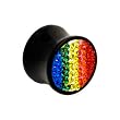 9/16" Austrian Crystal Rainbow Pride Saddle Plug