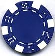 100 Striped Dice Chips - Blue