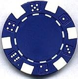 100 Striped Dice Chips - Blue