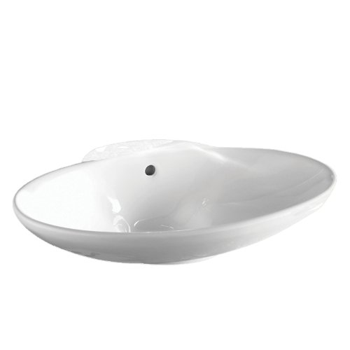 Decolav 1411-CWH Oval Vitreous China Vessel Above-Counter Vessel with Overflow, White