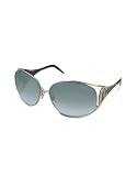 Roberto Cavalli Aloadi - Logo Leopard Temple Round Metal Sunglasses gold/green
