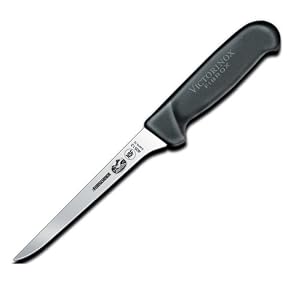 Forschner Victorinox 6 Black Fibrox Handle Boning Knife, Narrow, Flexible, Model 40513 by Victorinox