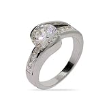 Eve's Addiction Beautiful Brilliant Cut CZ Engagment Ring