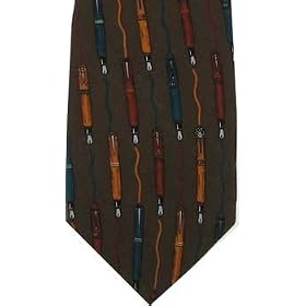 Fountain Pens silk ties by Vicky Davis green