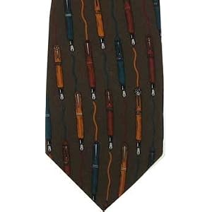 Fountain Pens silk ties by Vicky Davis green