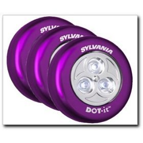 Sylvania DOT-it Purple 3-Pack Self-Adhesive Bright White LED Light