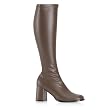 GOGO 3 Inch Womens Sexy Knee High Boots Stretch GOGO Boot With Block Heel Theatre Costumes Gold