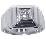0.25Ct. 14K. White Gold Round Diamond Men's Ring