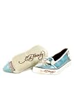 Ed Hardy Pirate Girl Ceil Metallic Sidewinder Leather Women Shoes
