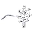 Sterling Silver Snowflake L-Shaped Nose Ring
