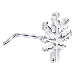 Sterling Silver Snowflake L-Shaped Nose Ring