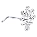 Sterling Silver Snowflake L-Shaped Nose Ring