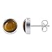 AAES040 Sterling Silver 8mm Round Shaped Tiger Eye title=