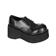 3 1/4 Inch Womens Gothic Black Shoes Wedge Platform Oxfords Lace Up