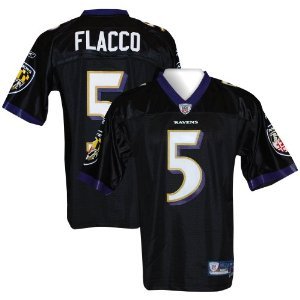 Baltimore Ravens Joe Flacco Black Youth Premier Reebok Jersey XL (18/20)