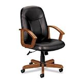 VL800 Series Manager Mid-Back Swivel/Tilt Chair, Black Leather/Bourbon CY
