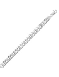 Sterling Silver 22 Inch 250 Beveled Curb Chain Necklace - 9.5mm wide