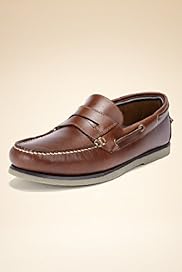 Blue Harbour Leather Slip on Boat Shoes with Freshfeet Silver Technology