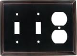 ART DECO STEP Oil Rubbed Bronze Switchplates Outlet Covers, Rocker, GFCI