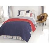 Whistle & Wink Navy Gingham Check Twin Duvet Cover, Classic Stars & Stars