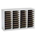 Safco 9424GR Wood Literature Organizer, 36 Adjustable Compartments, Gray