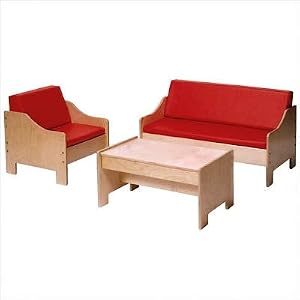 Kids' Chair, Sofa, and Coffee Table Set Cushion: Blue