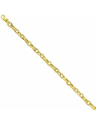 Genuine 14K Yellow Gold 6.5Mm Polished Fancy Link Bracelet 8.5 Inches 100% Satisfaction Guaranteed.