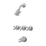 Pfister 01-8CBC Three-Handle Tub and Shower Combo, Chrome