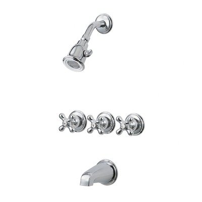 Pfister 01-8CBC Three-Handle Tub and Shower Combo, Chrome