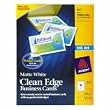 Avery 8869 Clean edge business cards for ink jet printer, 2 x 3-1/2, matte white, 160/pack